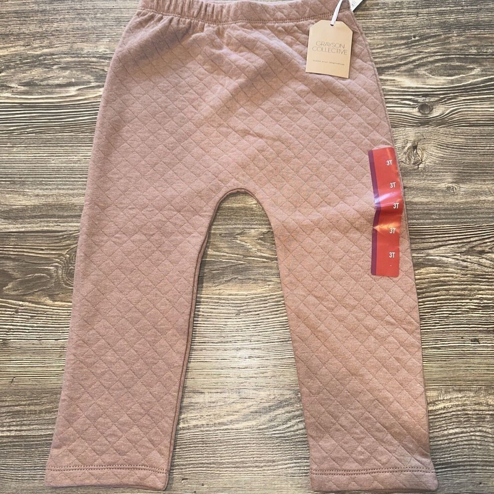 Grayson Collective Toddler Quilted Jogger Pants, Brown Size 3T. NWT. 3